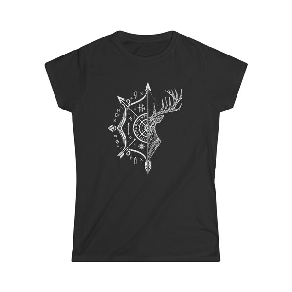T-Shirt ladies short sleeves deer archery / bow and arrow / deer / runes / Nordic / gift