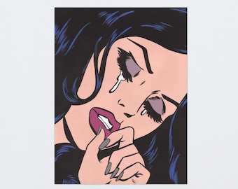 NEW Goth Crying Comic Girl Poster Print