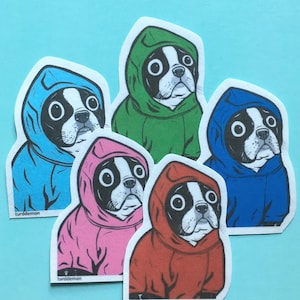 Boston Terrier Hoodie Sticker Pack