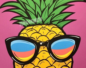 Pineapple Sunglasses Original Painting