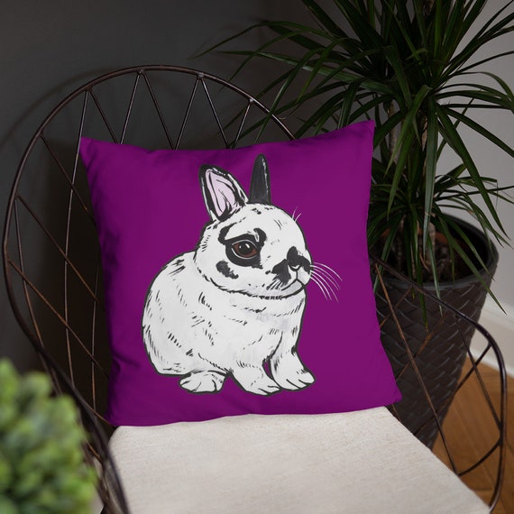Purple Bunny Throw Pillow Etsy