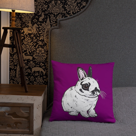Purple Bunny Throw Pillow Etsy