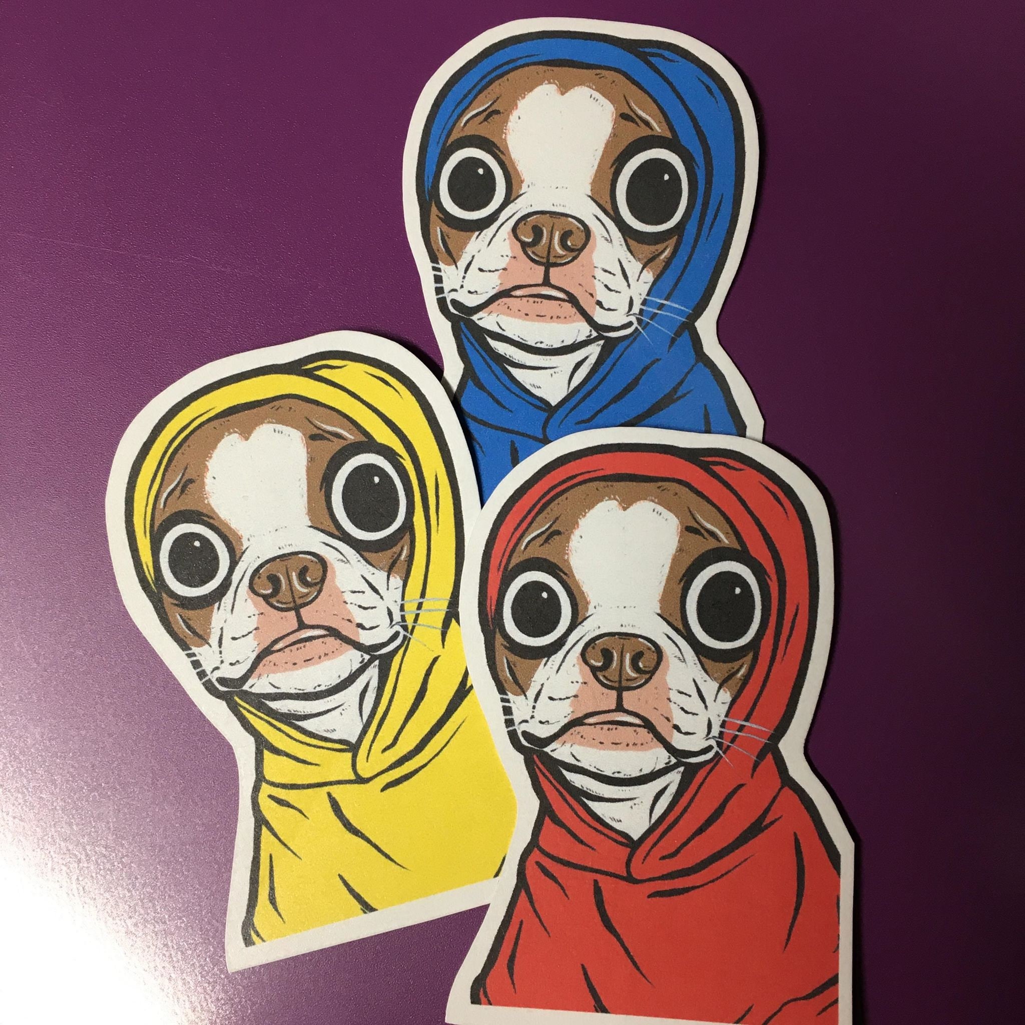 NEW Brown Boston Terrier Hoodie Sticker Pack
