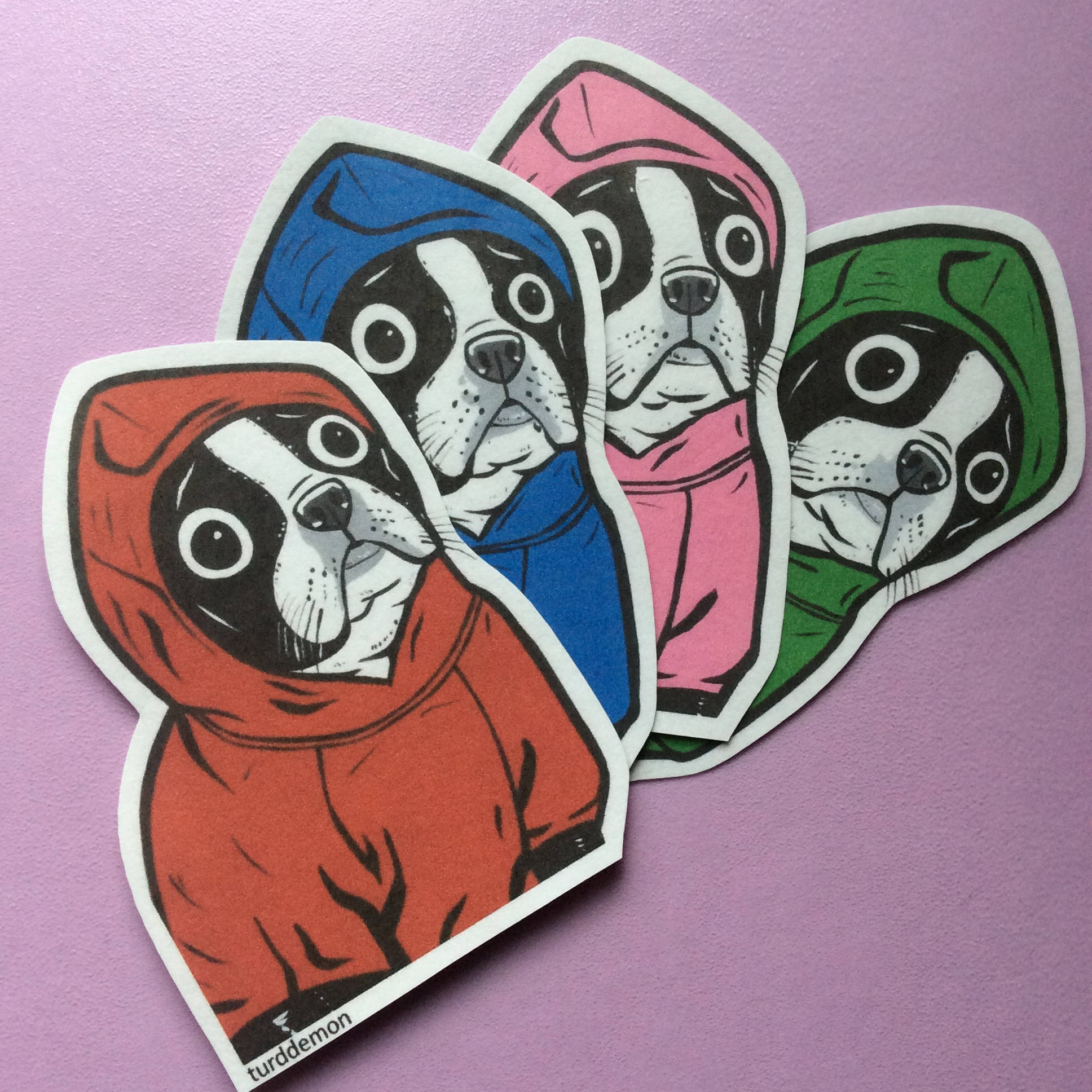 Boston Terrier Hoodie Sticker Pack