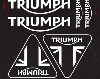 Kit de núm. 6 pegatinas Triumph preespaciadas para motos y cascos