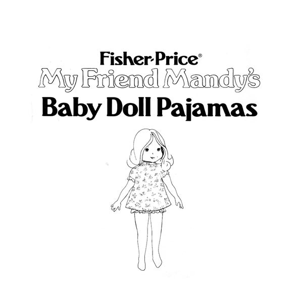 My Friend Mandy Baby Doll Pajamas Clothes Digital Pattern