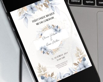 eCard | Wedding invitation | Digital wedding invitation | Invitation, wedding | Invitation for Whatsapp | Digital invitation card