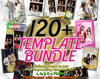 Huge 120+ Template bundle set, Photo-booth Templates, weddings, events, parties and more! Lifetime access to an ever expanding selection!