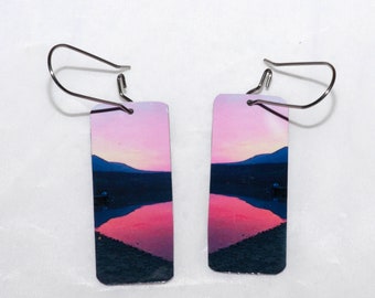 Kusawa Lake Yukon Sunset Earrings midnight sun gift under 30