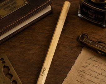Personalized Engraved Hexagorass Pen, Minimalist Metal Letter Writing Planner Pen, Custom Gift for Him, Heavy Brass Hexagonal