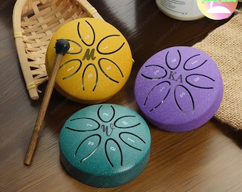 Personalized Mini Steel Tongue Drum ,Custom Percussion Instrument ,Kids Drum ,Gift For Kids,Handpan,Metal Drums,Meditation Drum,Musical Gift