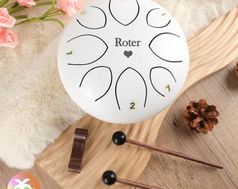 Custom Name Steel Tongue Drum, Personalized Wonderful Tongue Drum, 8 Keys Musical, Handpan, Instrument,Music Gift For 3 Year Old,Chakra Drum