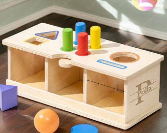 Personalized Wooden Montessori Sensory Toy , Montessori Educational Colorful Toy, Baby Gift, Baby Easter Gift, Shape Cognition Toy,Baby Gift