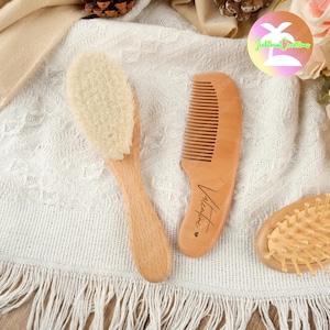 Custom Wooden Baby Hair Brush,Personalized Baby Brush,Engraved baby hair Brush and Comb Set,Baby Keepsake Gift,Newborn Gift,Baby Shower Gift