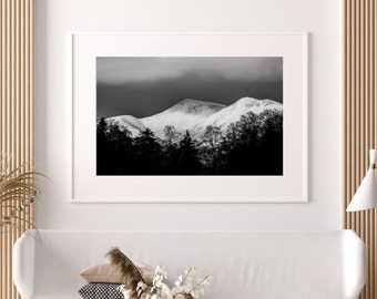 Skiddaw, Little Man, and Carl Side - Lake District Wall Art - Nature Photography Print - Black and White