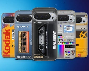 Vintage Walkman Phone case Retro Kodak Cover for Google Pixel 10, 10Pro, 10Pro XL, 9, 9A, 9Pro, 8, 7, 7, 6, Samsung S26, A56, A16, iPhone 17