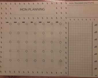 Coaching Papier Horizontal coloris vert Calendrier a cocher