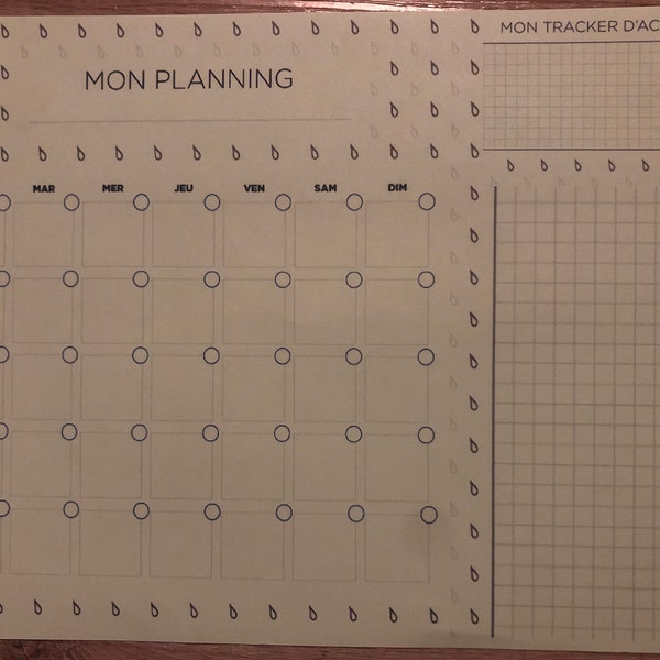 Coaching Papier Horizontal coloris vert Calendrier a cocher