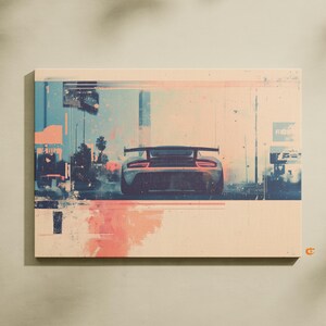Poster da corsa vintage Porsche Carrera GT - Stile carta da collezione invecchiata, decorazione da parete Porsche, poster auto, regalo per papà Arte digitale 234