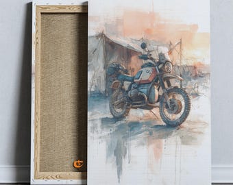 BMW R80 GS Wall Art Digital Motorcycle Canvas Classic Vintage Moto Poster Adventure Offroad Bike Print Collector Touring Dream Iconic 766