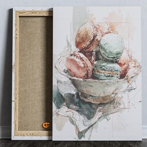 Soft Watercolor Macarons Art Pastel Macarons Painting Vintage Kitchen Wall Decor Printable Dessert Art Cottagecore Pastels Print 1113
