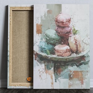 Soft Watercolor Macarons Printable Pastel Macaron Art Delicate Kitchen Decor Elegant Food Wall Art Vintage French Style Decor 1114