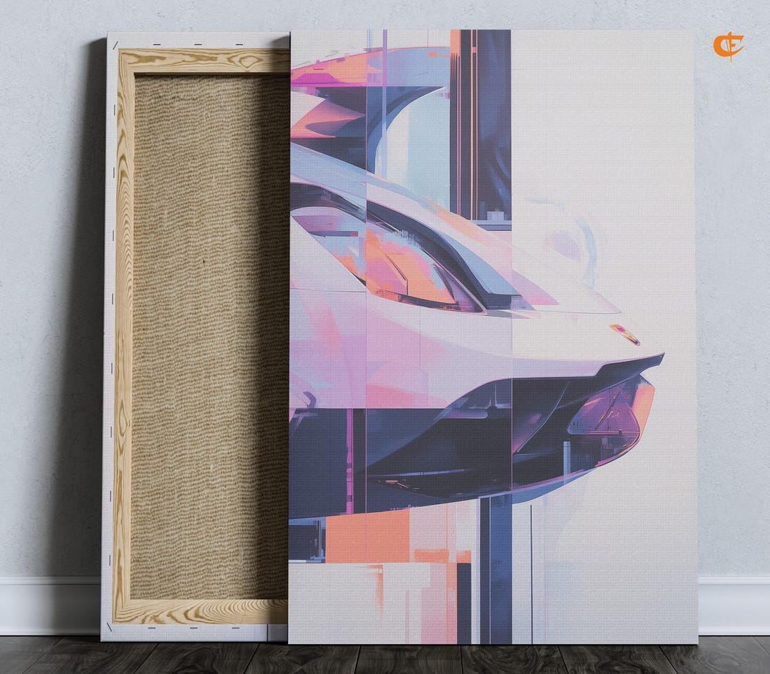 Car Supercar in Bold Cubist Style High-contrast Digital Art, Futuristic ...