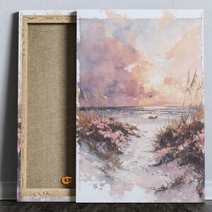 Printable Beach Path Watercolor Gentle Seaside Landscape Art Pastel Coastal Decor Tranquil Ocean Scene Cottagecore Wall Art 1393
