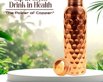 Pure Copper Water Bottle 32oz: Ayurvedic Wellness Drinkware
