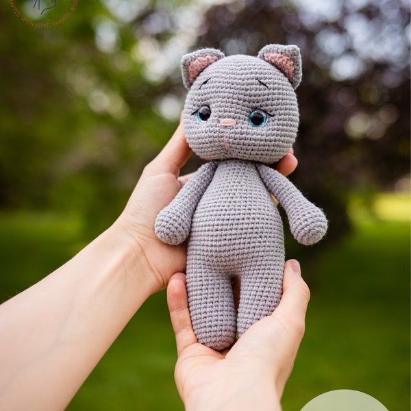 Handmade Crochet Cat Toy Pattern - DIY Amigurumi Kitten PDF, Easy Crochet Project for Beginners, Perfect Gift, Baby Safe Yarn Toy