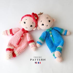 Schema all'uncinetto: Snuggle Baby Dolls – Morbido peluche amigurumi PDF – File digitali facili in inglese e francese