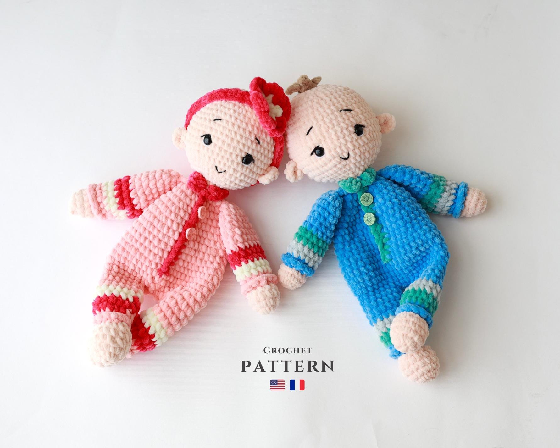 Crochet Pattern: Snuggle Baby Dolls – Soft Amigurumi Plush PDF – Easy Digital Files in English and French