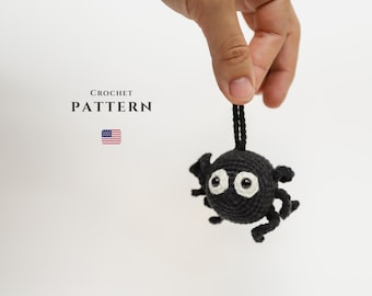 Crochet Spider Keychain Pattern: Easy Halloween Amigurumi (Digital Download)
