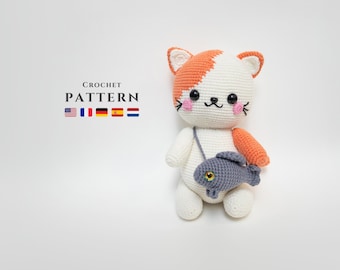 CROCHET PATTERN: Crochet Cat, Kitten, Kitty | Amigurumi Cat | Digital PDF files in English Deutsch Français Español Nederlands