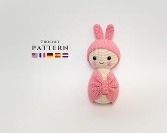 CROCHET PATTERN: Low Sew Amigurumi Baby Doll | Digital PDF files in English Deutsch Français Español Nederlands