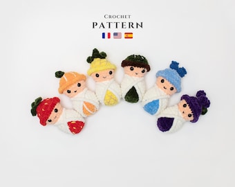 Fruit-Themed Swaddled Babies Crochet Pattern: Amigurumi Set (PDF)