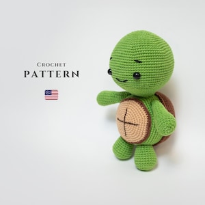 Handmade Crochet Turtle Toy Pattern - DIY Amigurumi Turtle PDF, Easy Crochet Project, Perfect Gift, Baby Safe Yarn Toy
