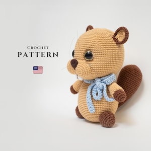 CROCHET PATTERN: Amigurumi Beaver | Crochet Animal Pattern | DIY Stuffed Beaver Tutorial | Crochet Beaver