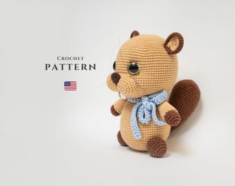 Amigurumi Beaver Crochet Pattern: DIY Stuffed Animal (Digital Download)