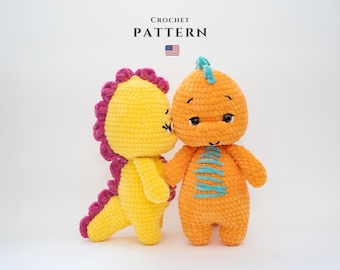 Amigurumi Dinosaur Crochet Pattern: Plush Dino Couple (PDF Pattern)