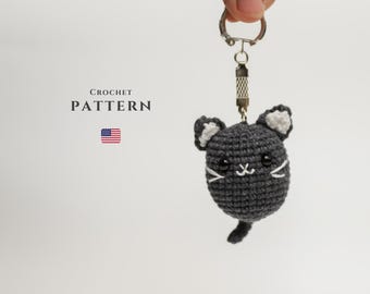 Crochet Cat Keychain Pattern: Easy Amigurumi Kitty (Digital Download)