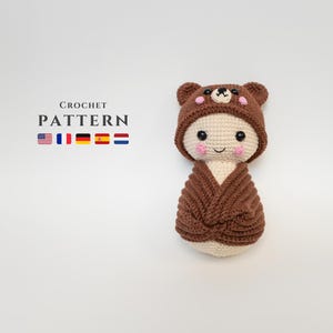 Amigurumi Baby Doll Crochet Pattern: Bella with Bear Hat (PDF)