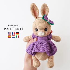 MOTIVO ALL'UNCINETTO: Coniglio all'uncinetto, Coniglio Amigurumi / File PDF digitali in inglese Deutsch Français Español Nederlands Italiano