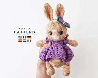 CROCHET PATTERN: Crochet Rabbit, Amigurumi Bunny | Digital PDF files in English Deutsch Français Español Nederlands Italian