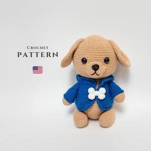 Modèle de jouet pour chien au crochet fait main - Chiot Amigurumi bricolage PDF, projet de crochet facile, cadeau parfait, jouet en laine sans danger pour bébé