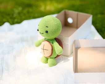 Gehäkelte Schildkröte: Handgemachte Amigurumi Schildkröte, Stofftier
