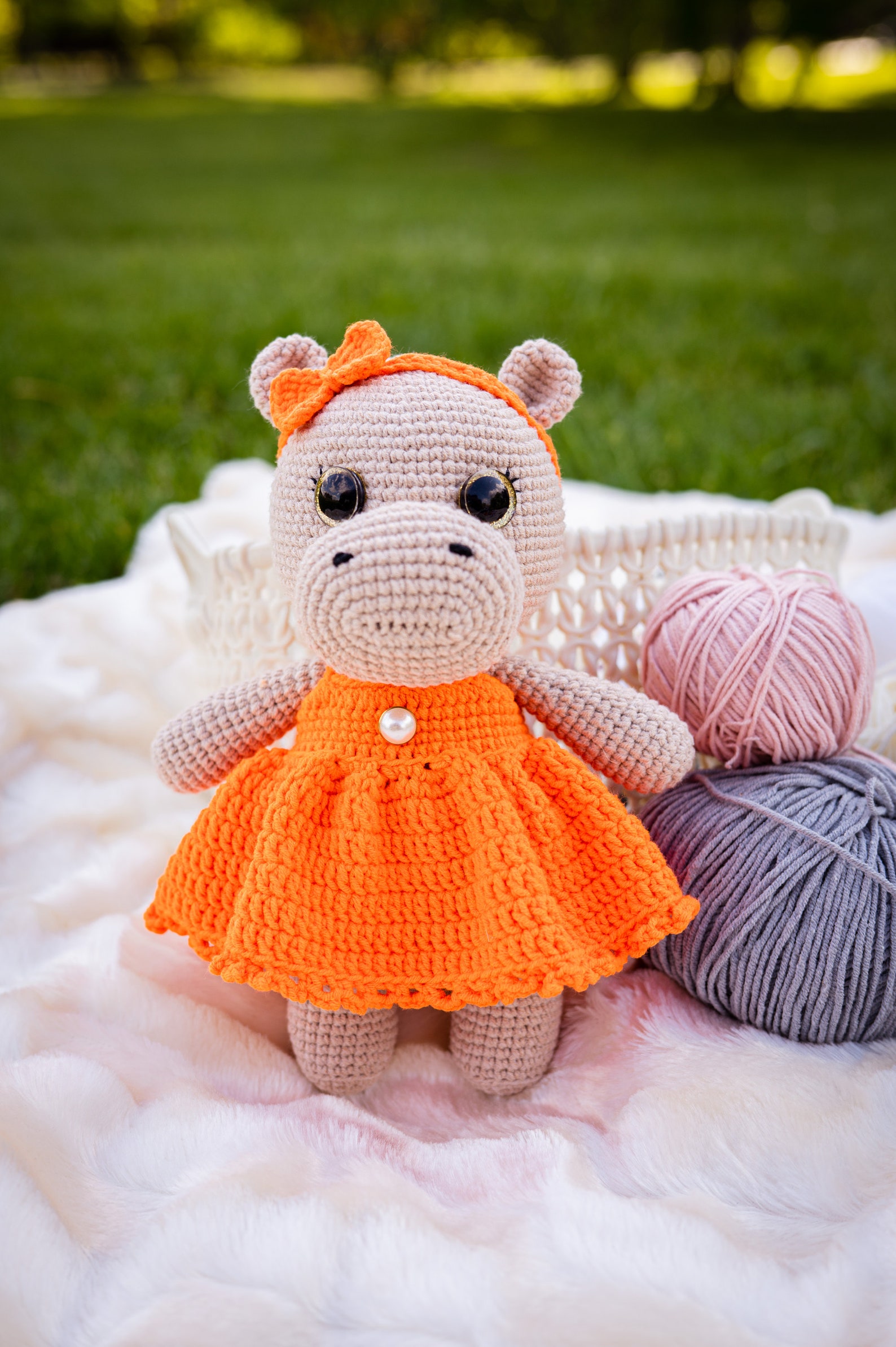 Handmade Crochet Hippo Toy main image 1