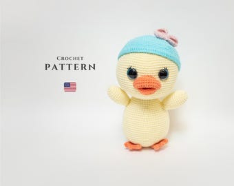 Modèle de canard au crochet Amigurumi : jouet de caneton bricolage (Modèle PDF)
