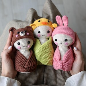 CROCHET PATTERN: Low Sew Amigurumi Baby Doll | Digital PDF files in English Deutsch Français Español Nederlands image 8