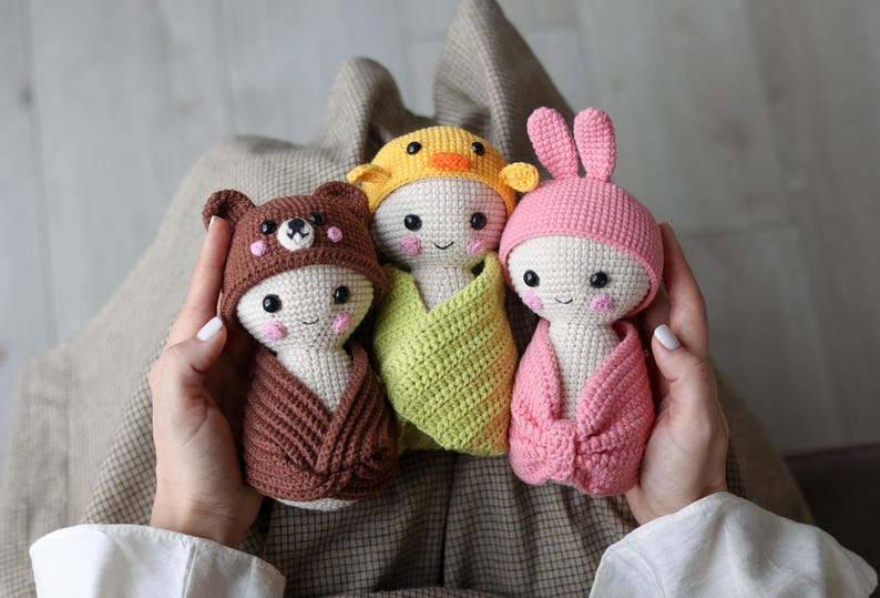 CROCHET PATTERN: Low Sew Amigurumi Baby Doll | Digital PDF files in English Deutsch Français Español Nederlands image 8